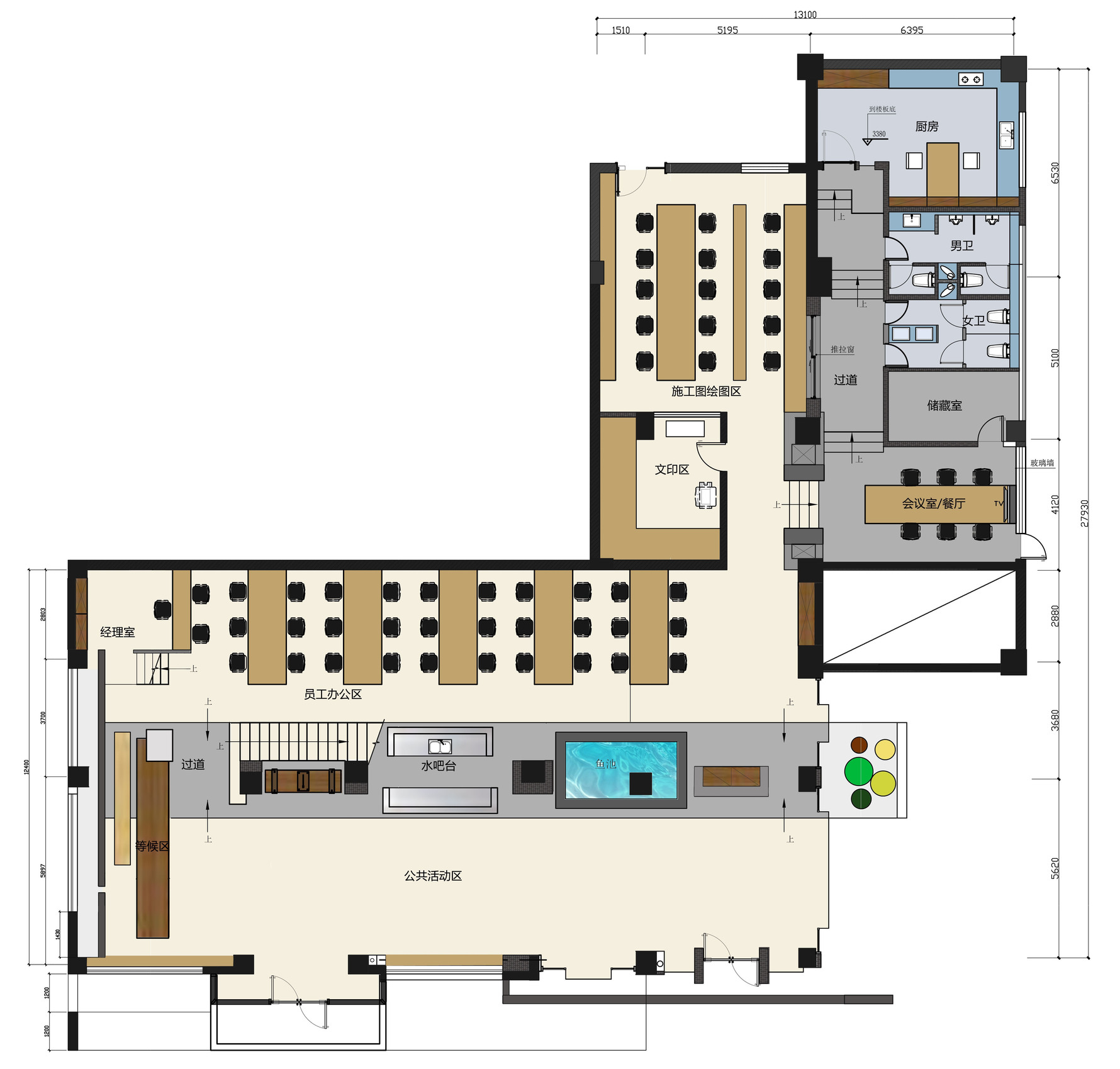 现代风格平面图装修设计效果图