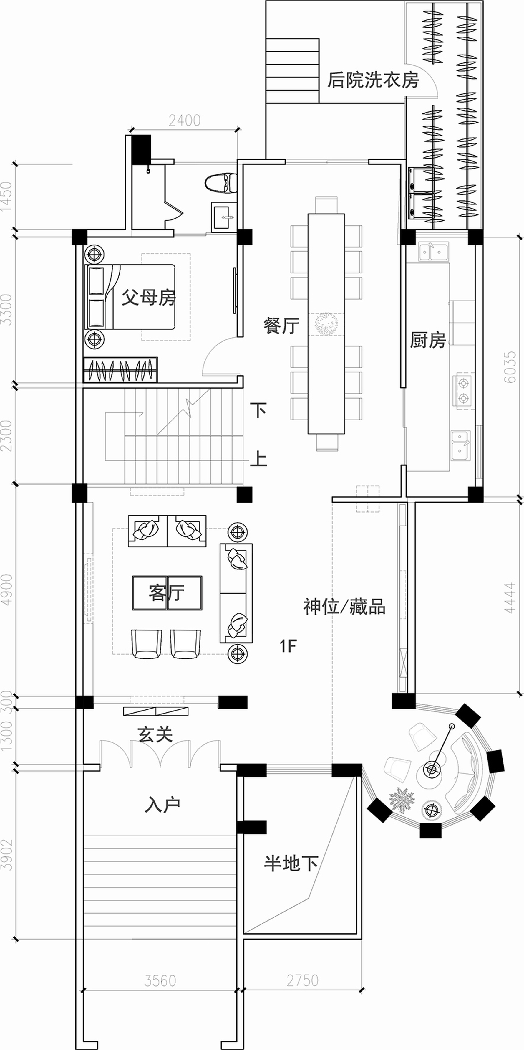 中式风格平面图装修设计效果图