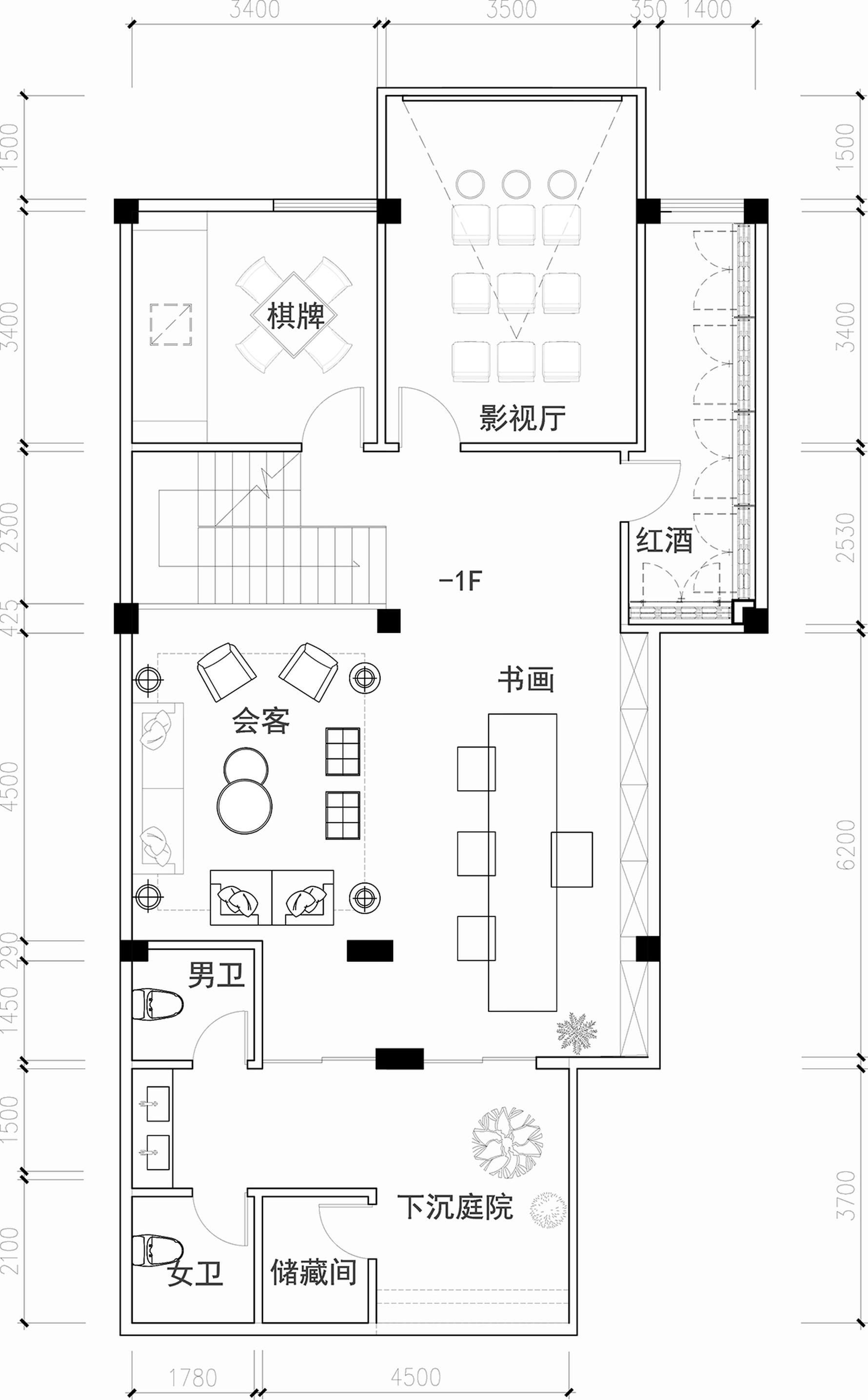中式风格平面图装修设计效果图