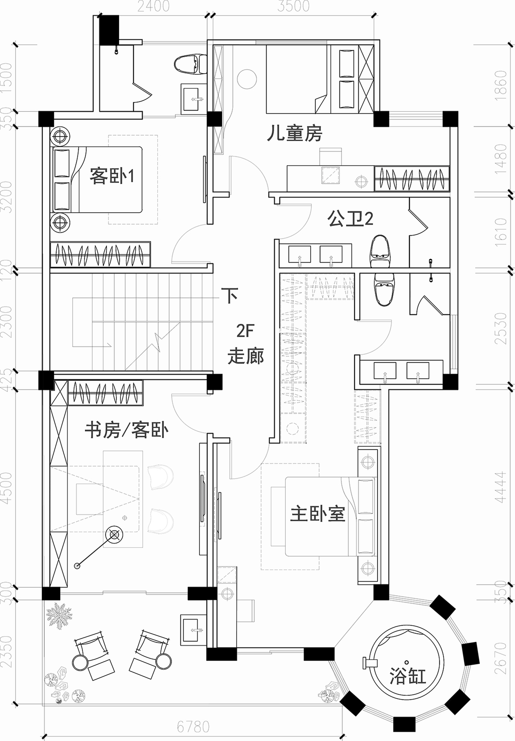 中式风格平面图装修设计效果图