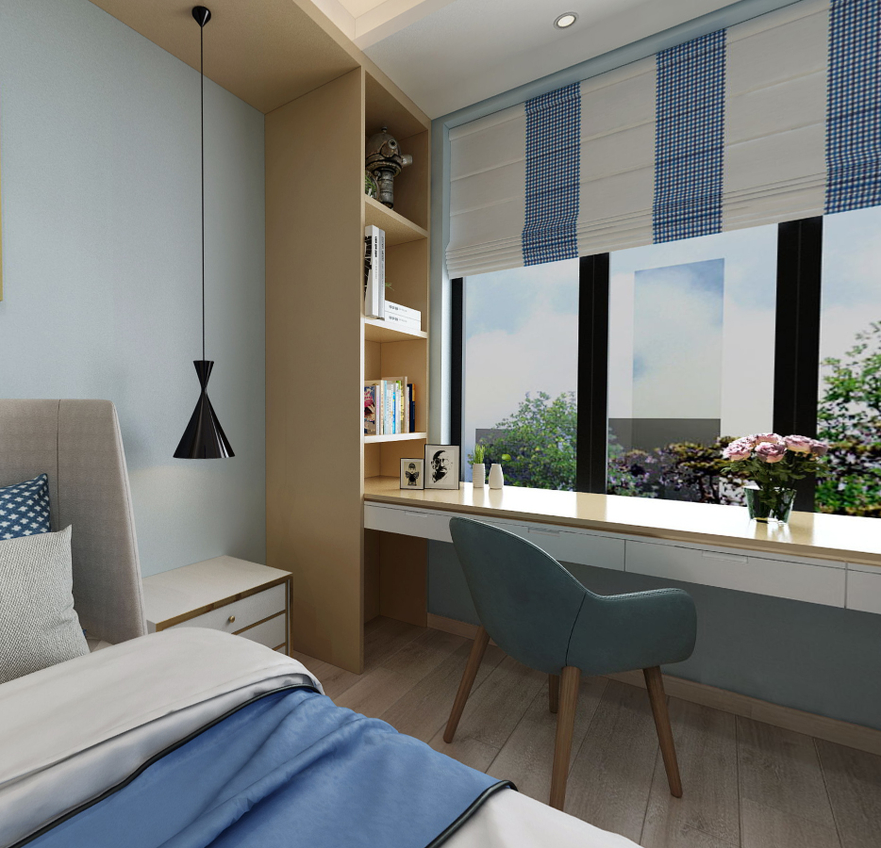 混搭风格次卧装修设计效果图