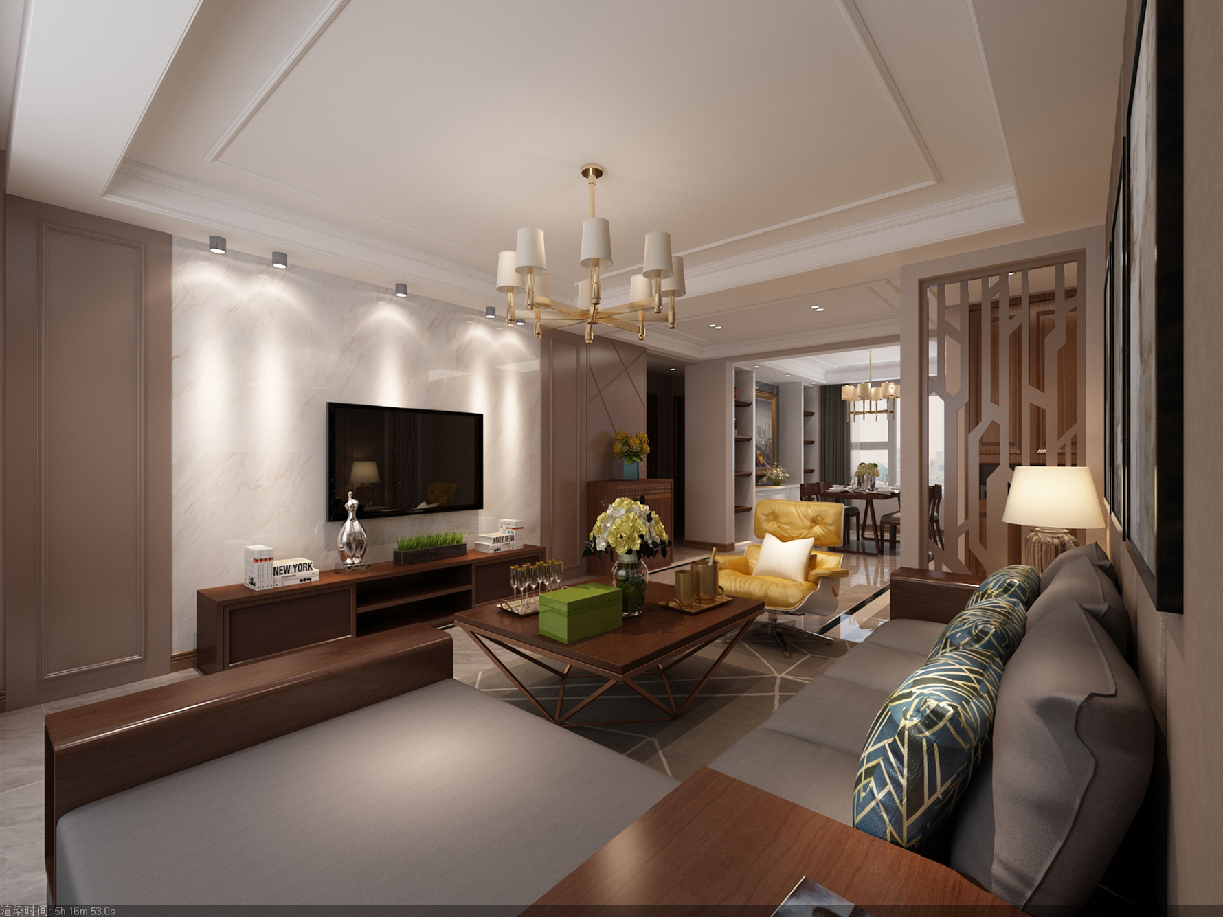 现代风格三室一厅装修设计效果图