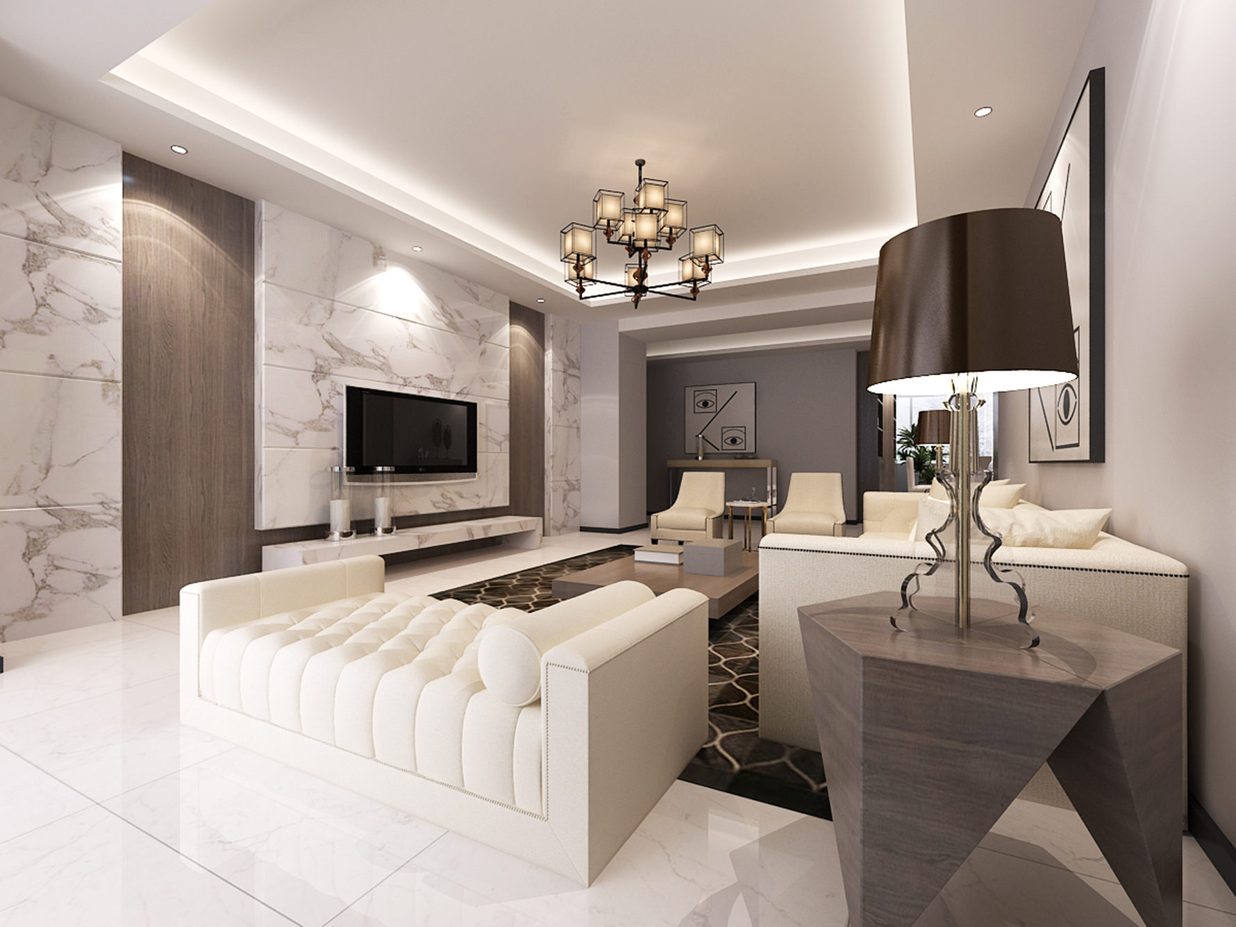 现代风格三室一厅装修设计效果图