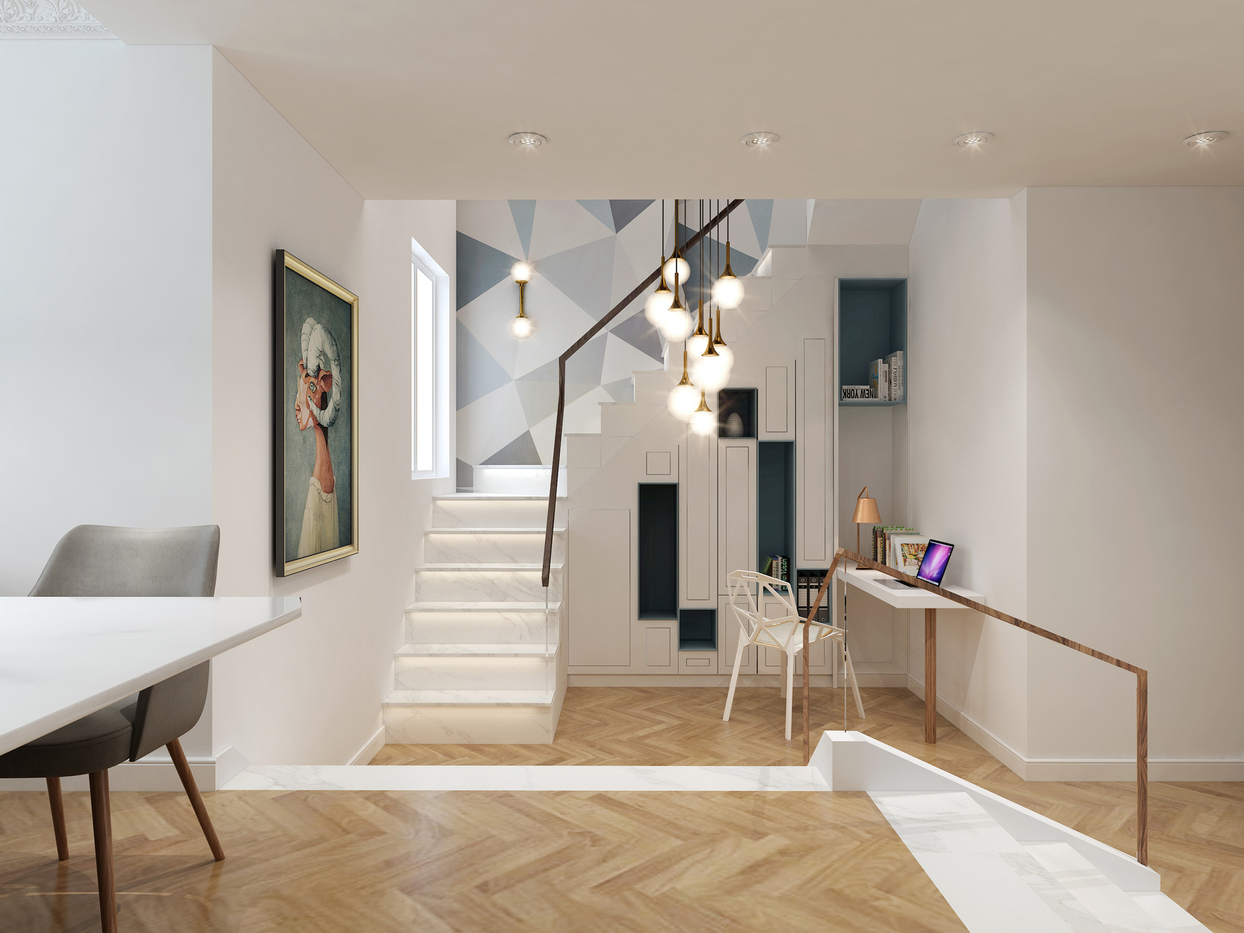 欧式风格楼梯间装修设计效果图