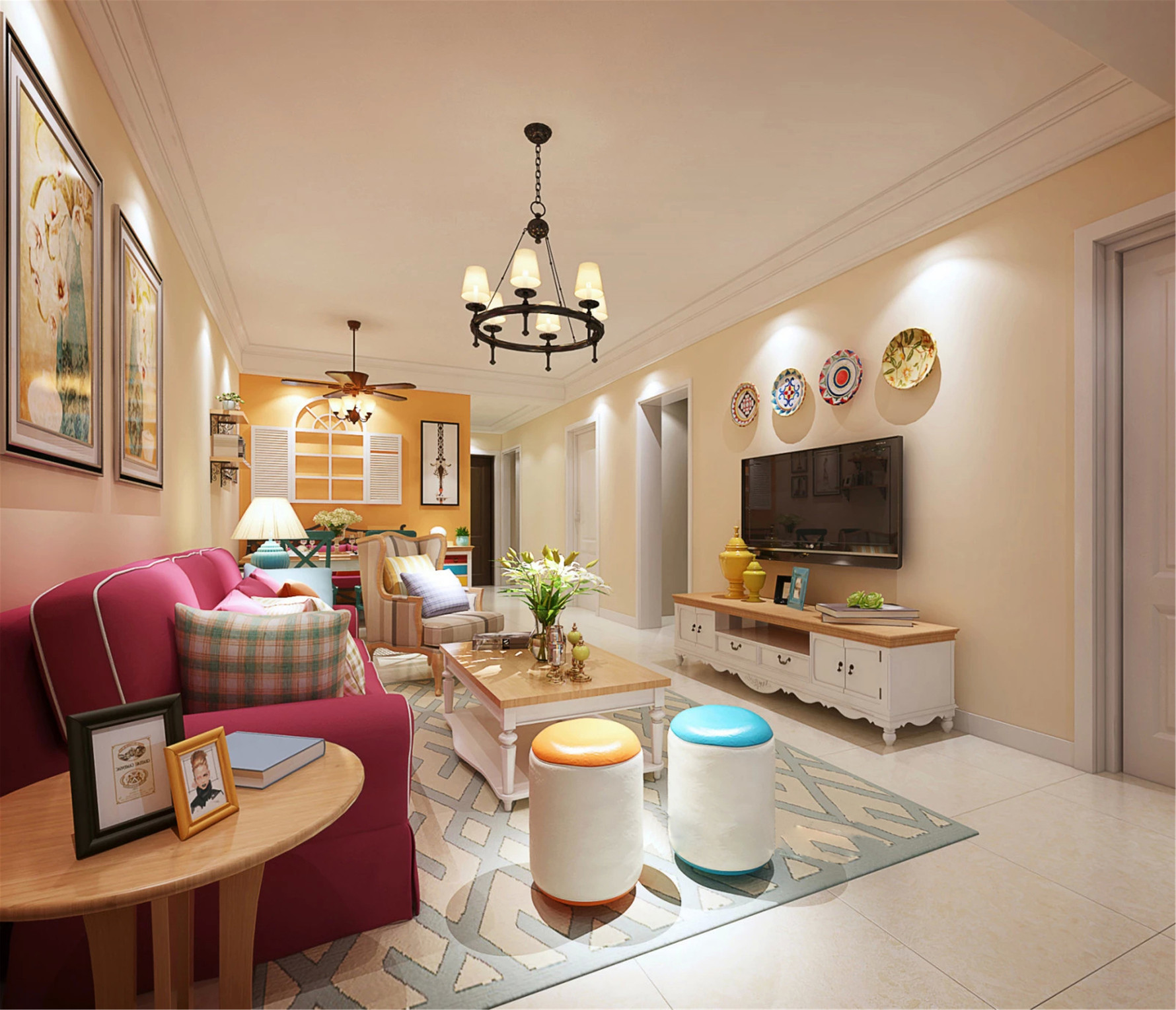 欧式风格一室一厅装修设计效果图