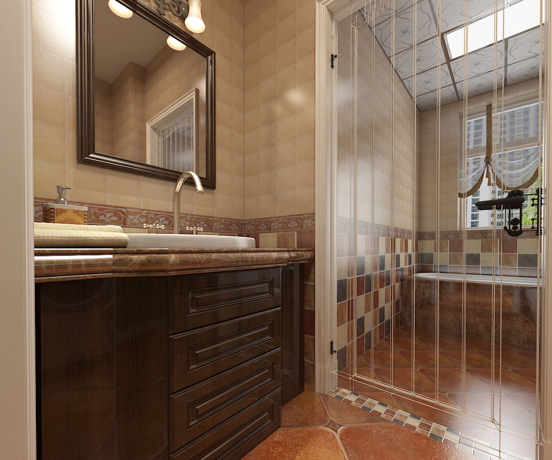 简美风格小户型 - 美式风格三室一厅一卫装修效果图 - ***3设计效果图