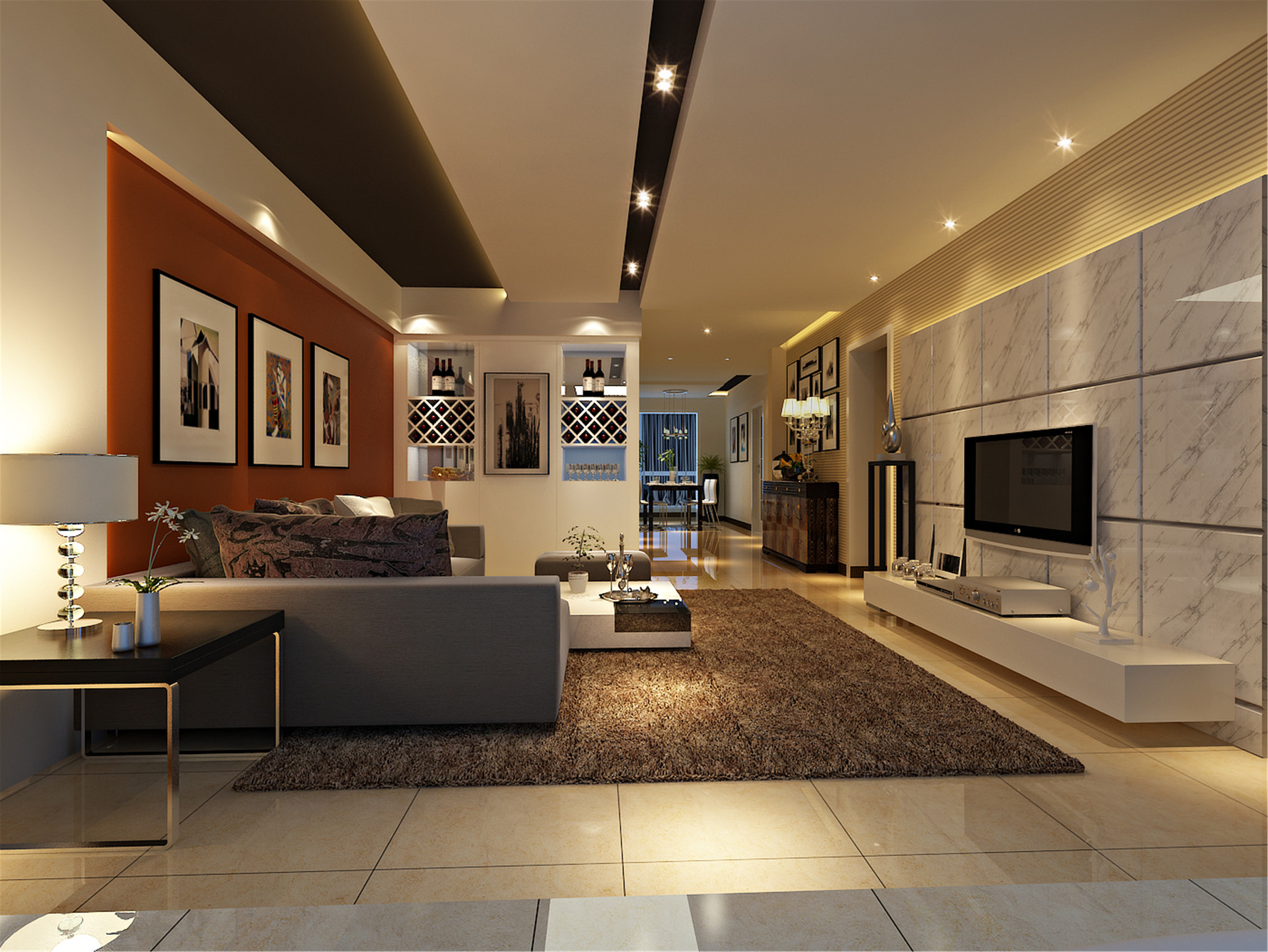 混搭风格四室一厅装修设计效果图