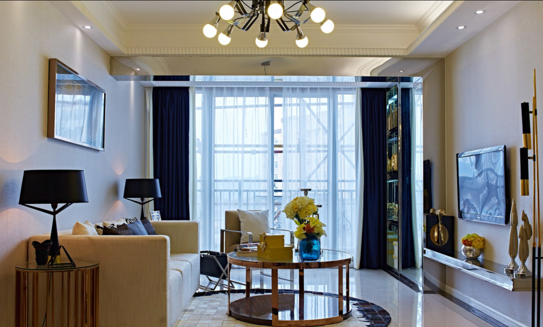 现代风格一室一厅装修设计效果图