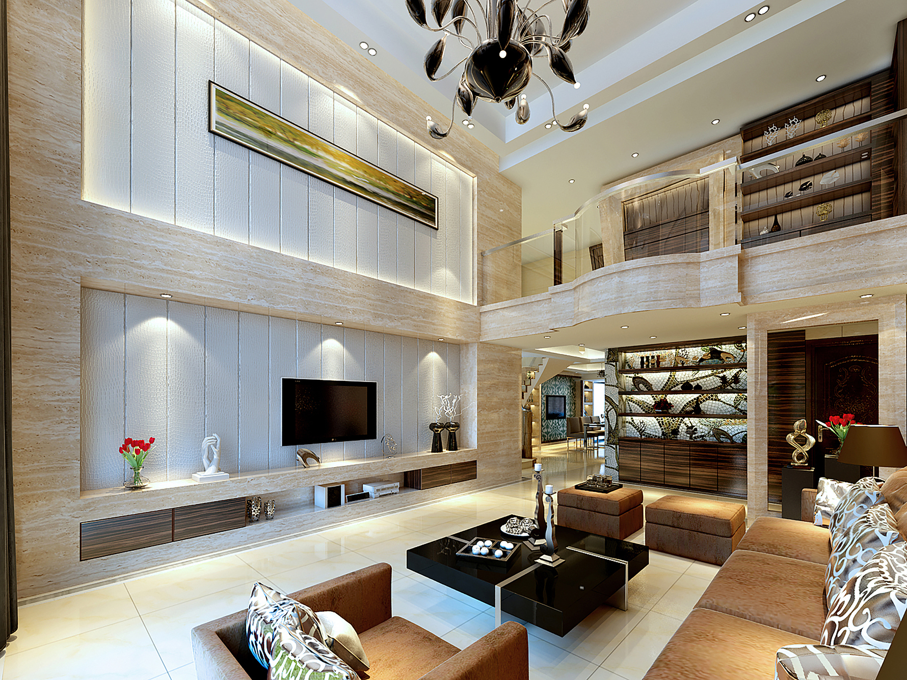 现代风格一室一厅装修设计效果图