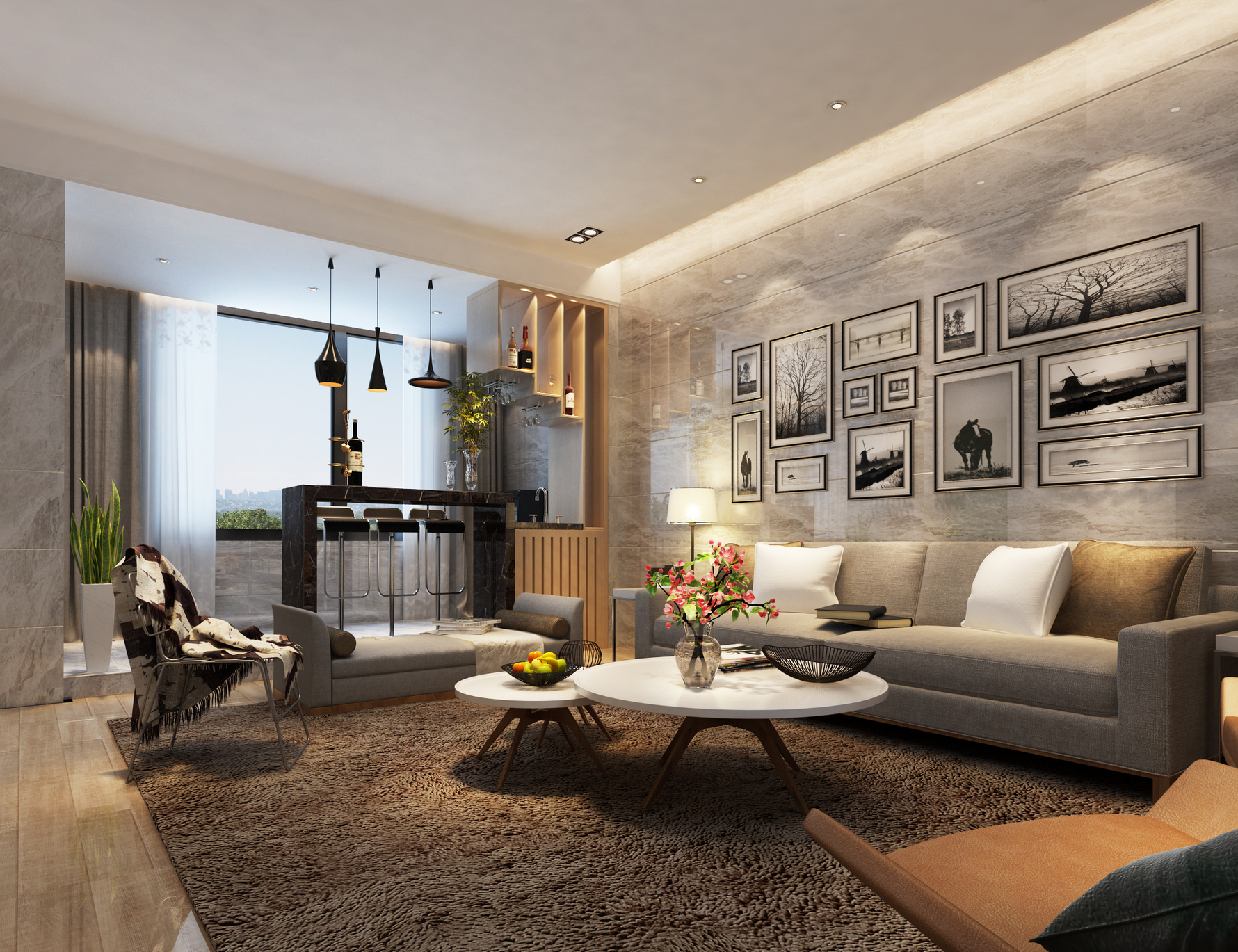 现代风格四室一厅装修设计效果图