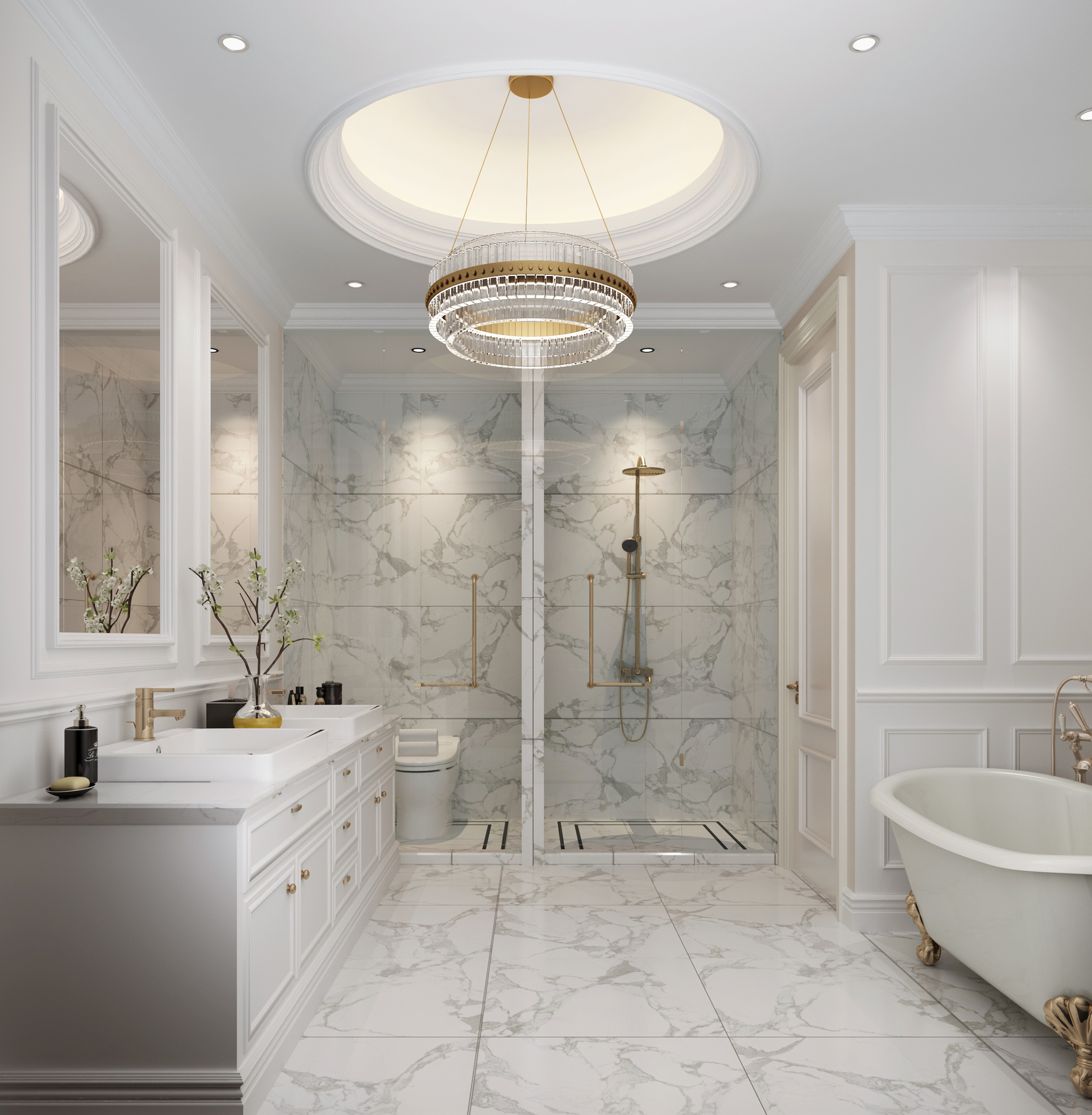 欧式风格主卫装修设计效果图