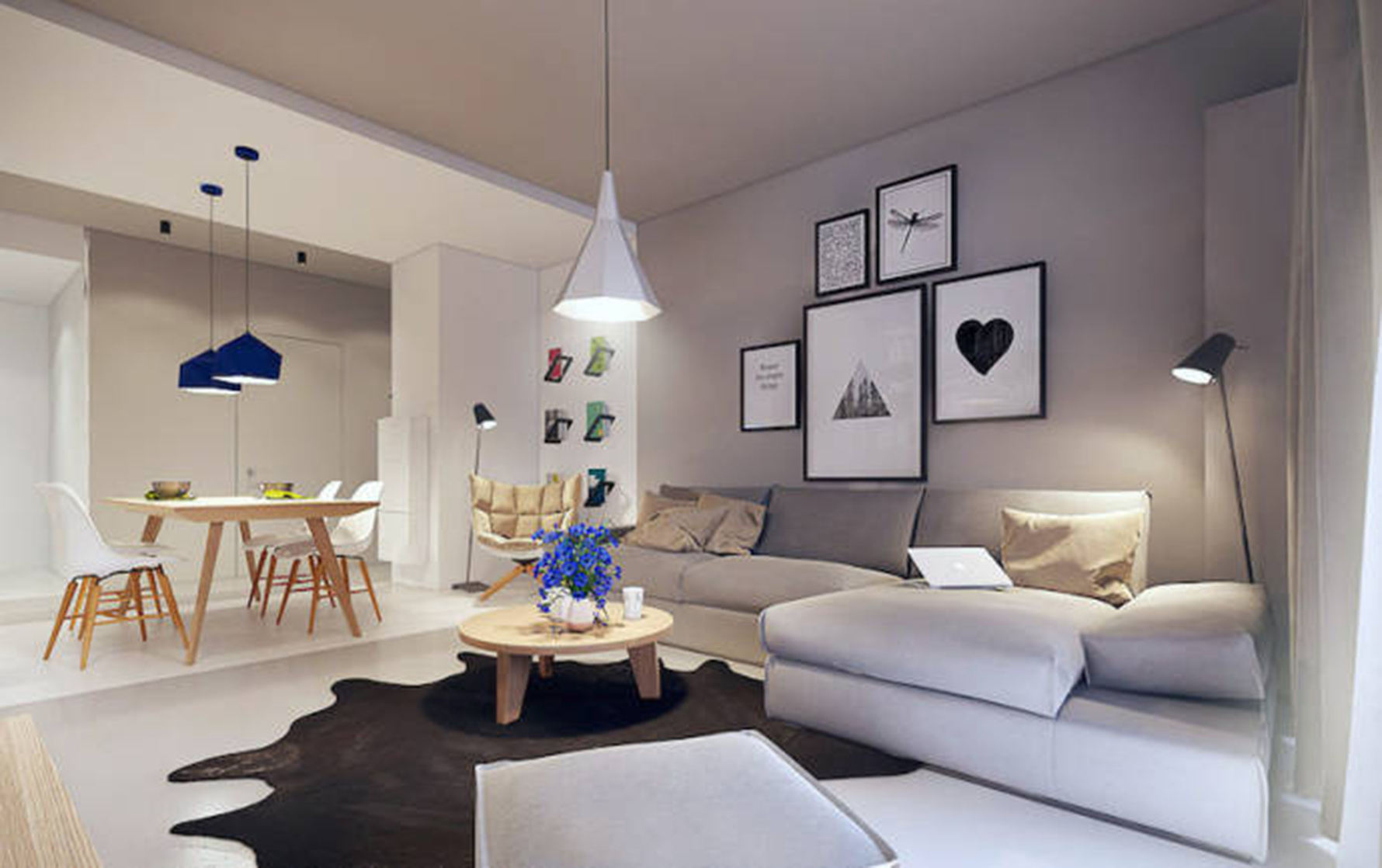 现代风格一室一厅装修设计效果图