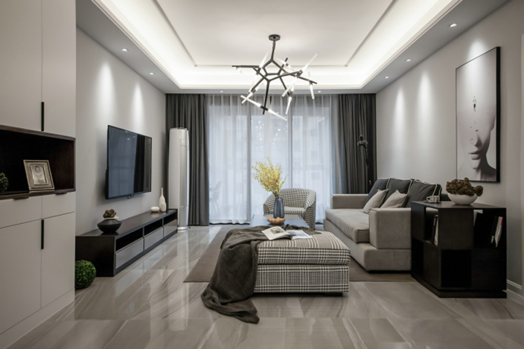 过客余希 - 现代风格三室一厅一卫装修效果图 - ***2设计效果图 - 每