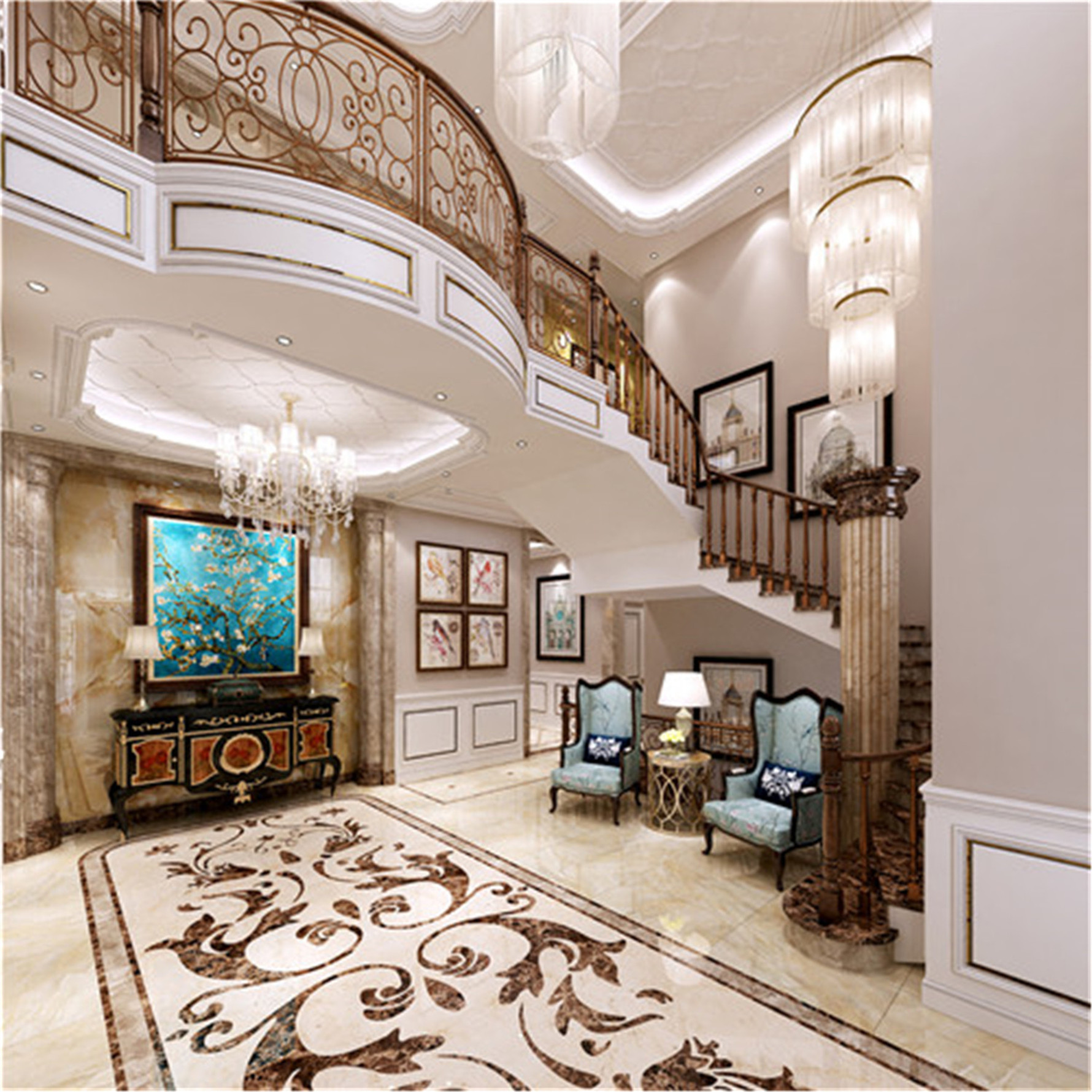 普罗旺斯 - 欧式风格一室一厅一卫装修效果图 - ***光设计效果图 - 每