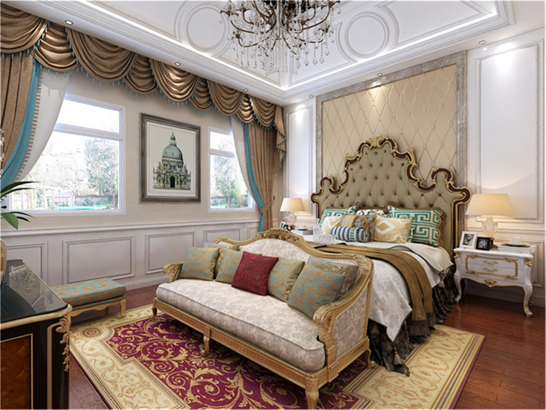 普罗旺斯 - 欧式风格一室一厅一卫装修效果图 - ***光设计效果图 - 每