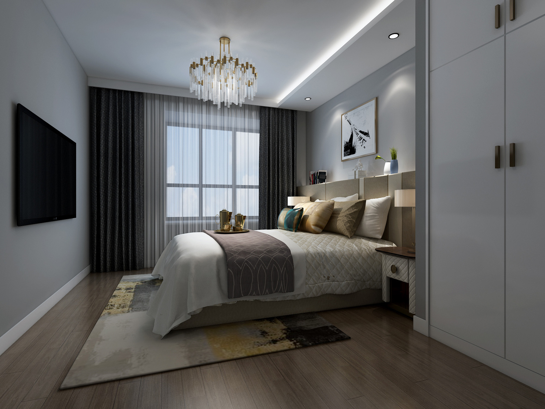 现代风格卧室装修设计效果图