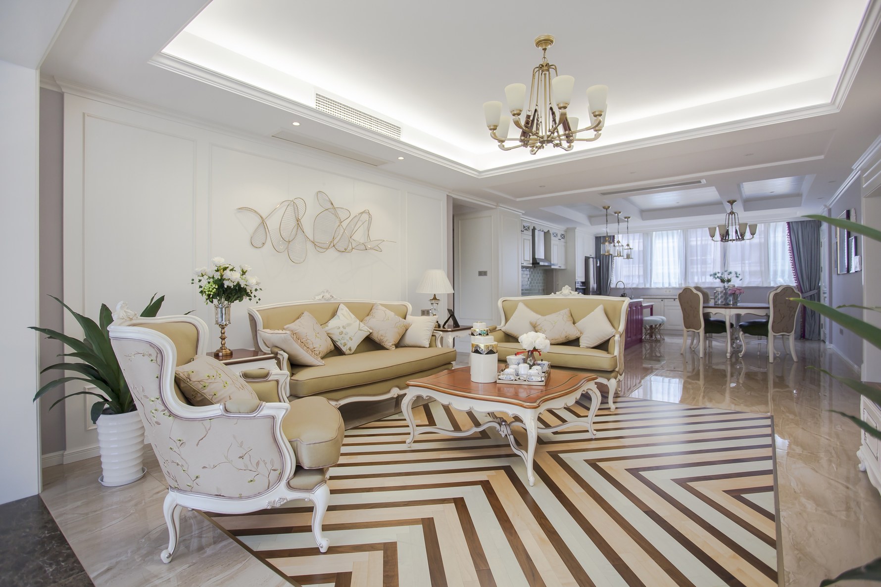 混搭风格四室一厅装修设计效果图