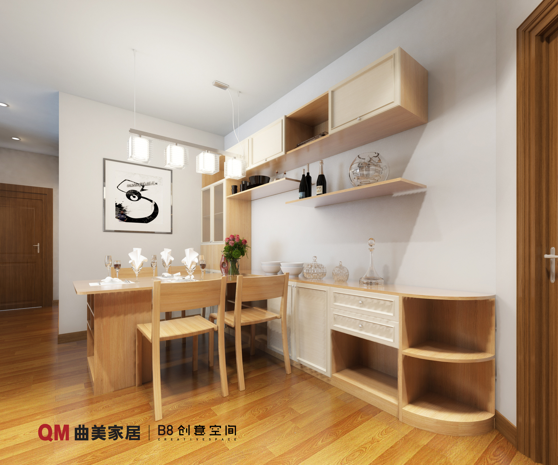 中式风格四室一厅装修设计效果图