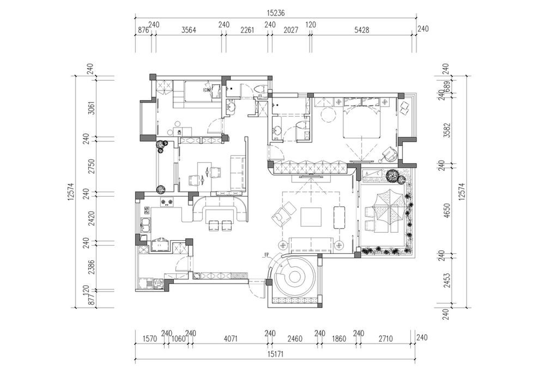 日式风格三室一厅装修设计效果图