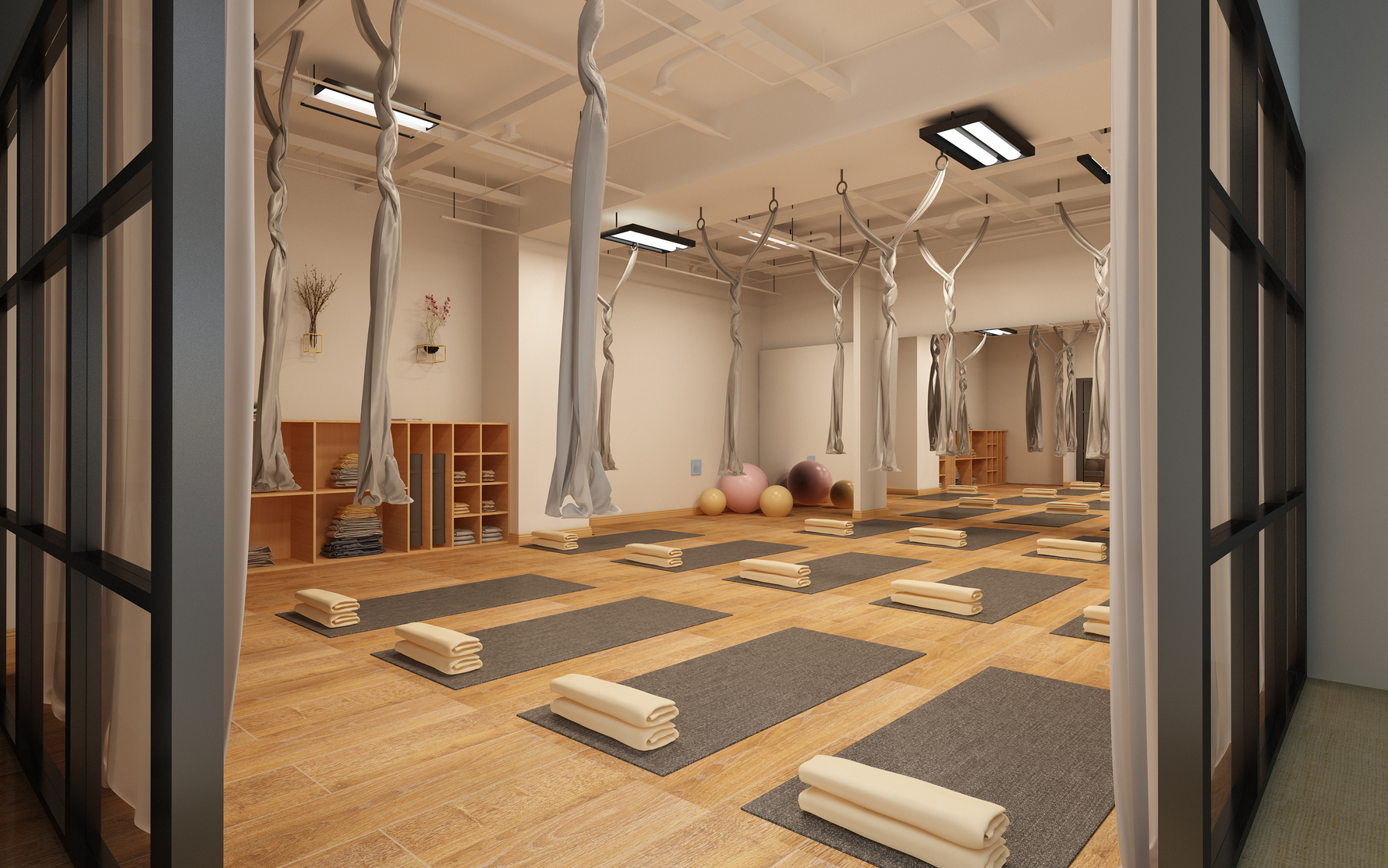 瑜伽馆 - 北欧风格一室一厅一卫装修效果图 - ***0设计效果图 - 每平