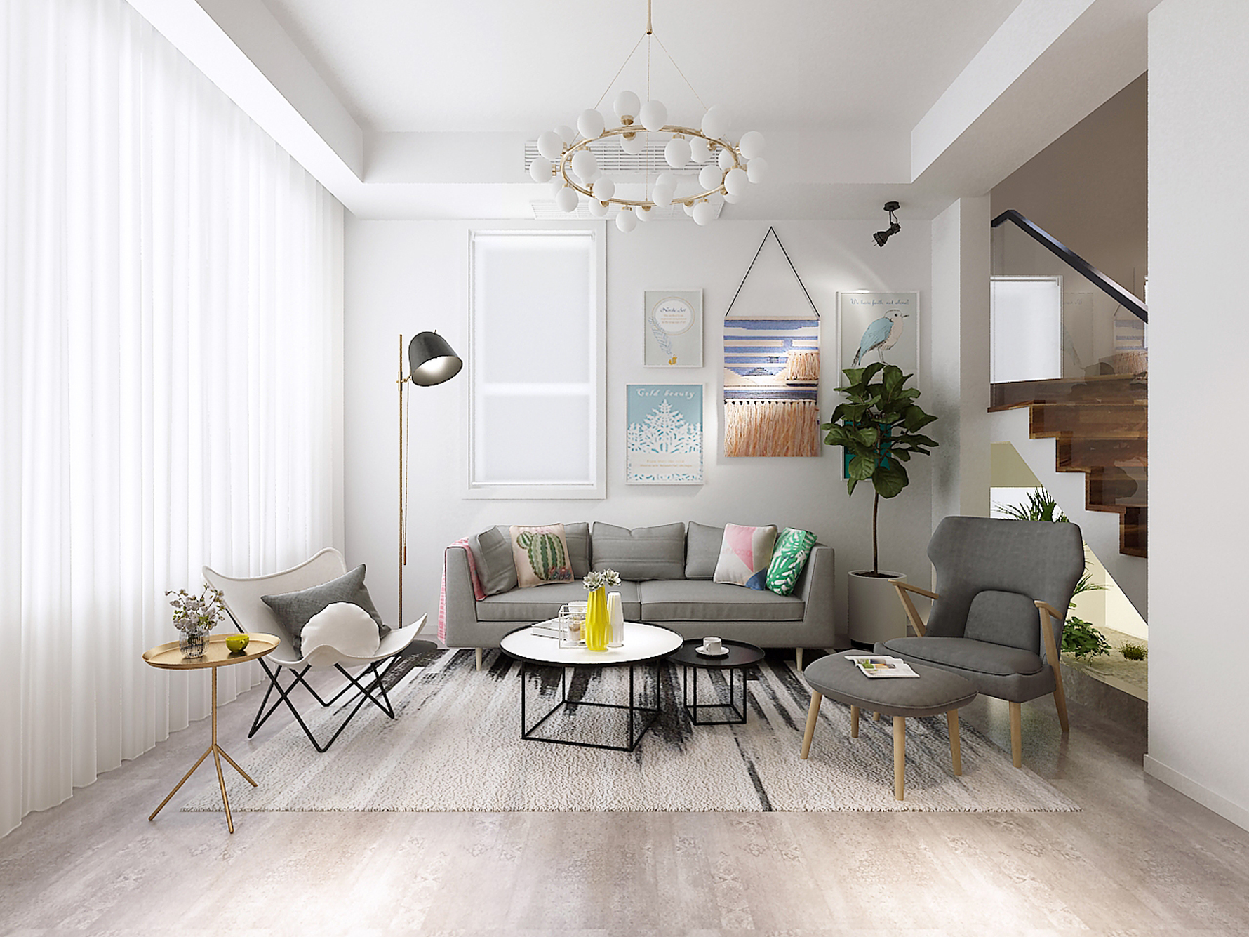 北欧风格四室三厅装修设计效果图