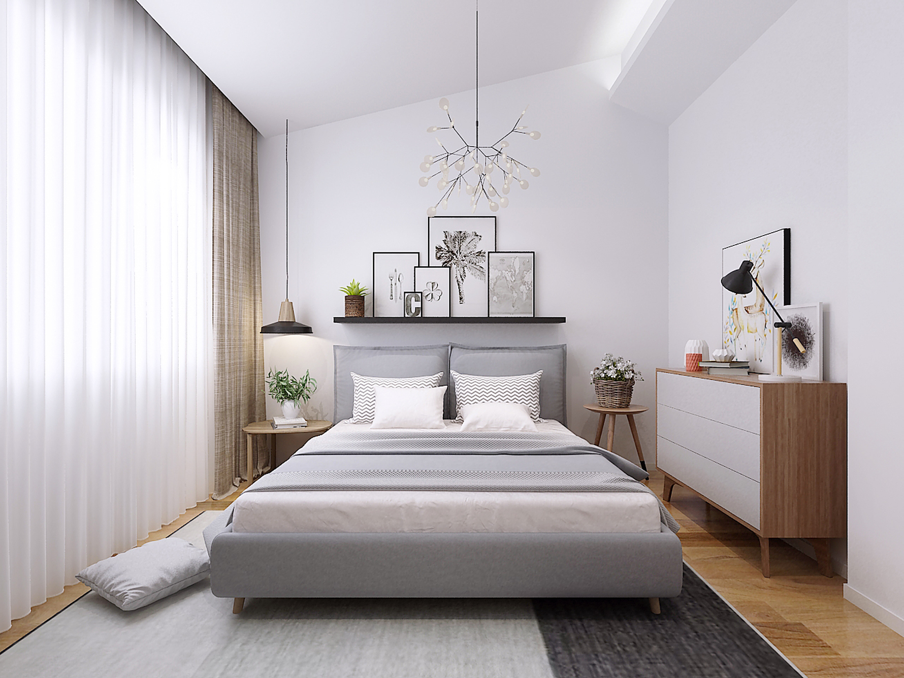 北欧风格卧室装修设计效果图