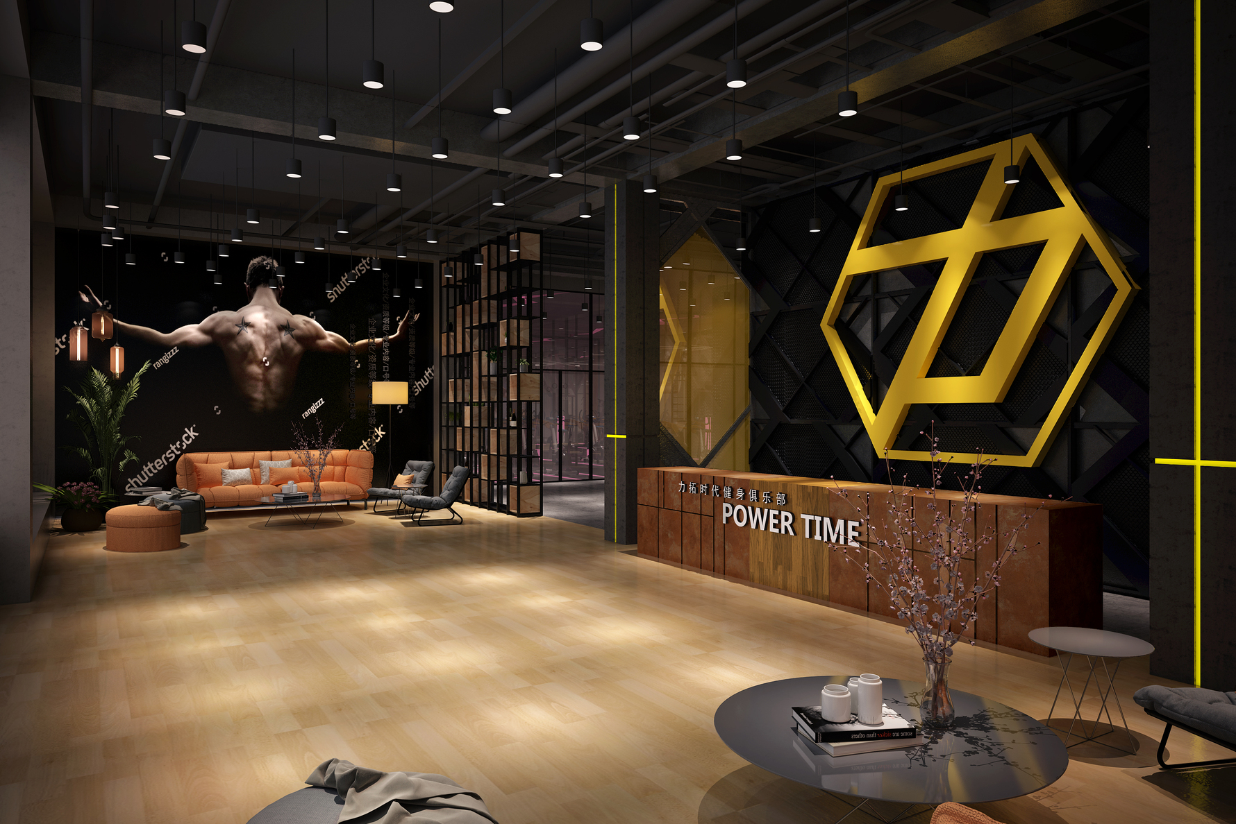 力拓健身房 - 北欧风格一室一厅一卫装修效果图 - 18535547909设计