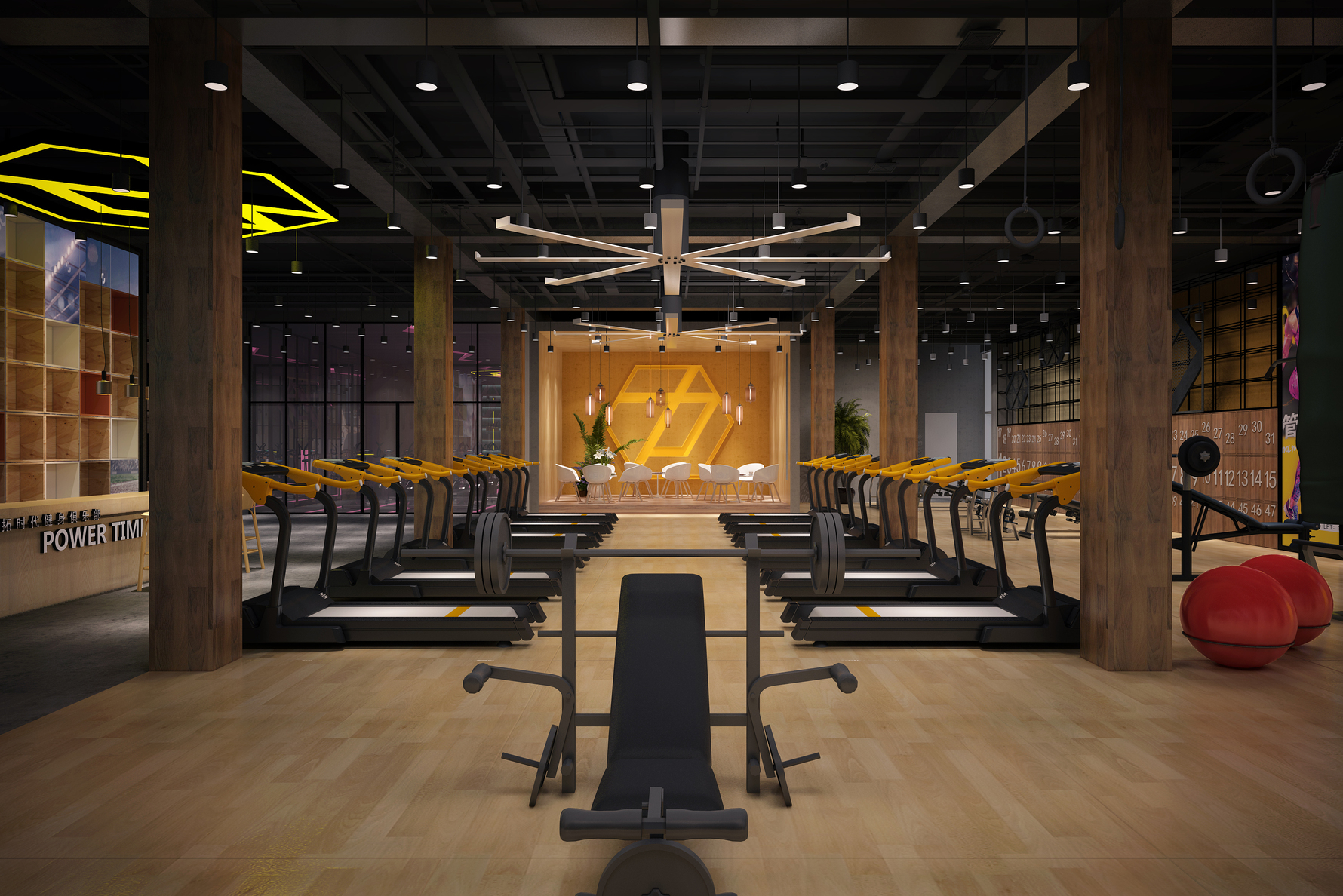 力拓健身房 - 北欧风格一室一厅一卫装修效果图 - 18535547909设计