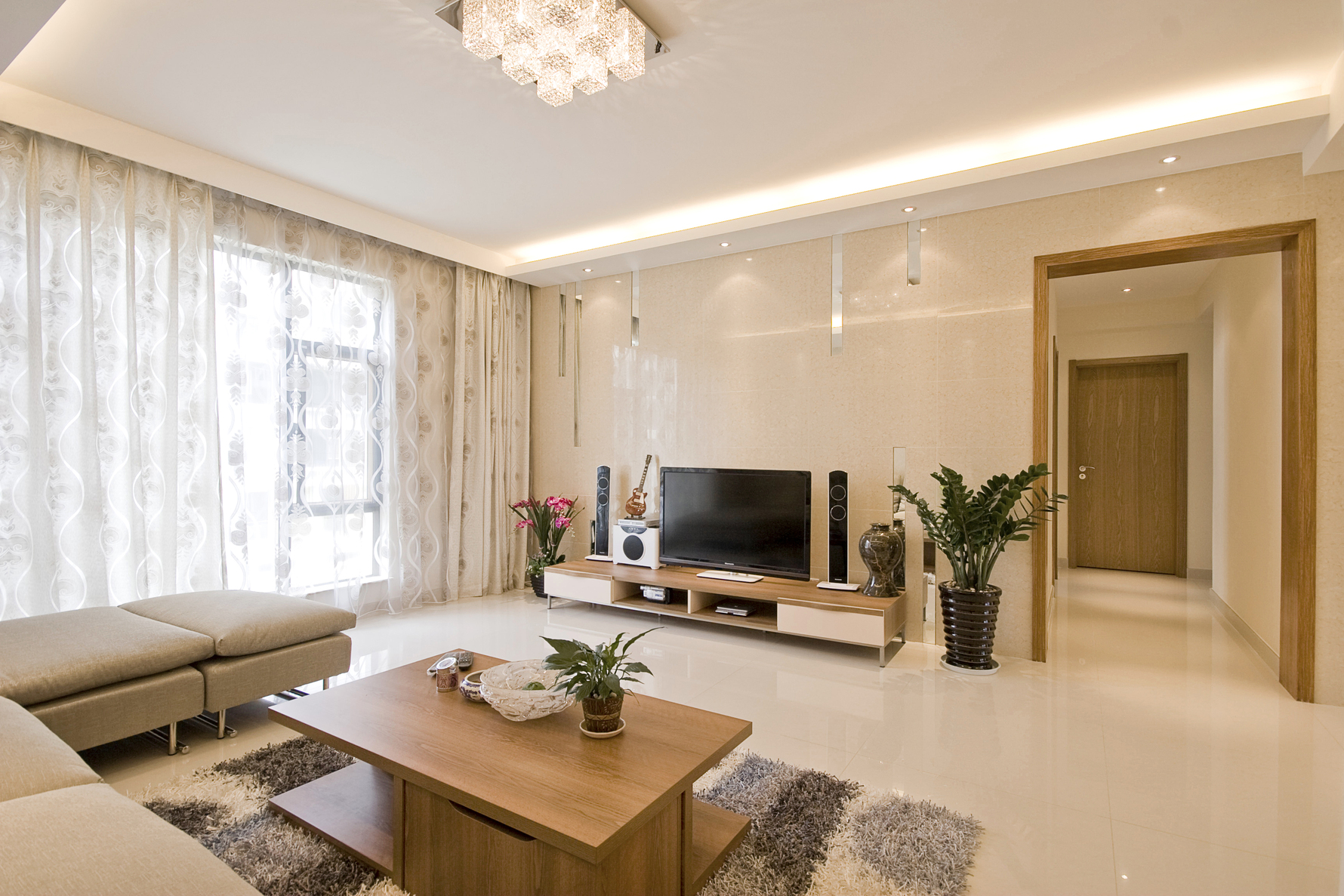 简装人文 - 现代风格三室一厅一卫装修效果图 - ***阳设计效果图 - 每