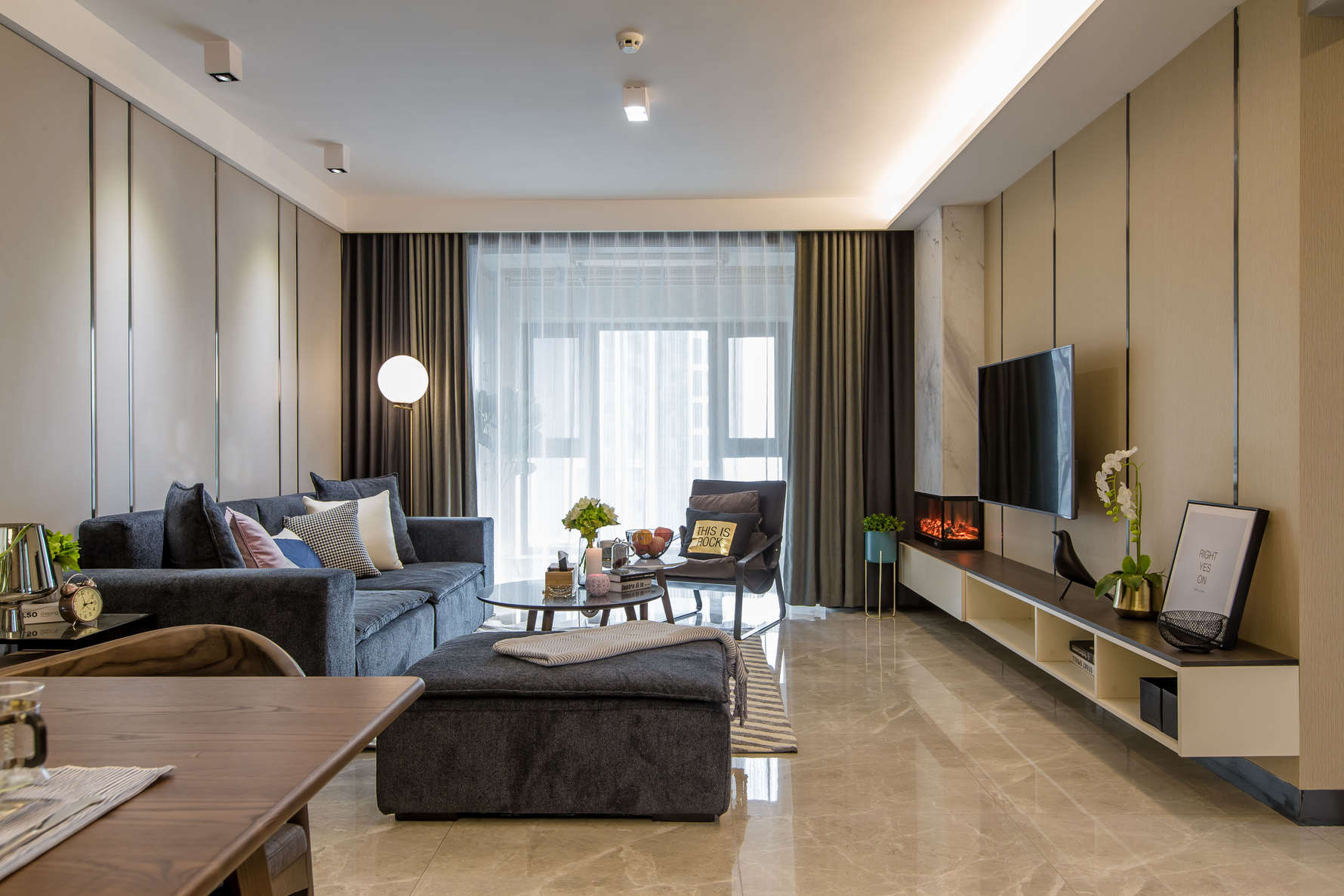 现代风格三室一厅装修设计效果图