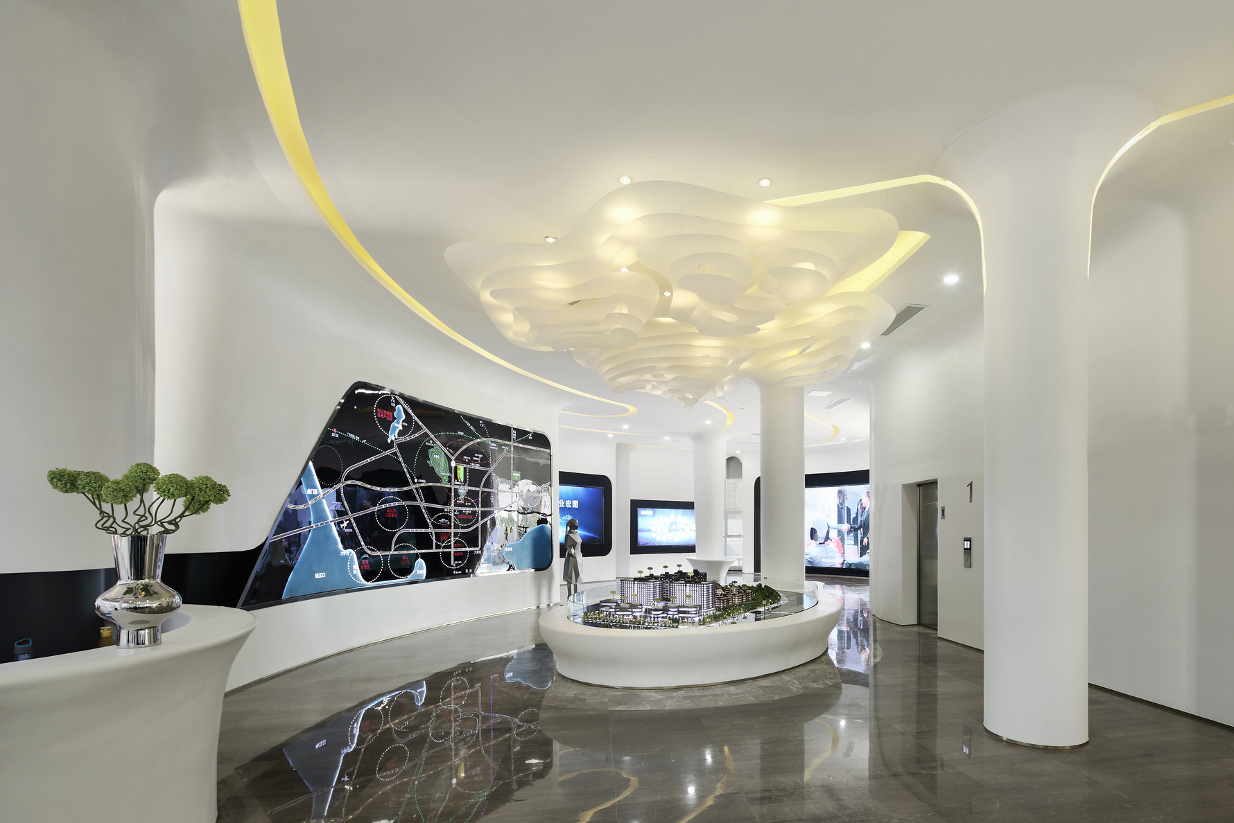 金地东莞鹏程宝招商中心售楼处 - 现代风格一室一厅一卫装修效果图