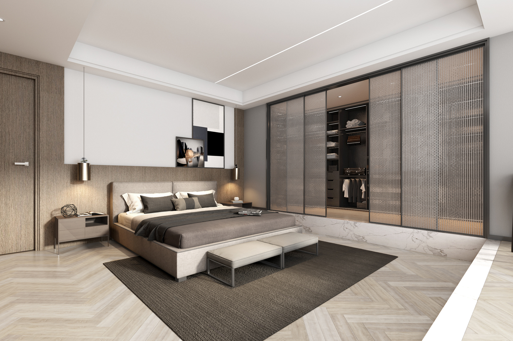 现代风格主卧装修设计效果图