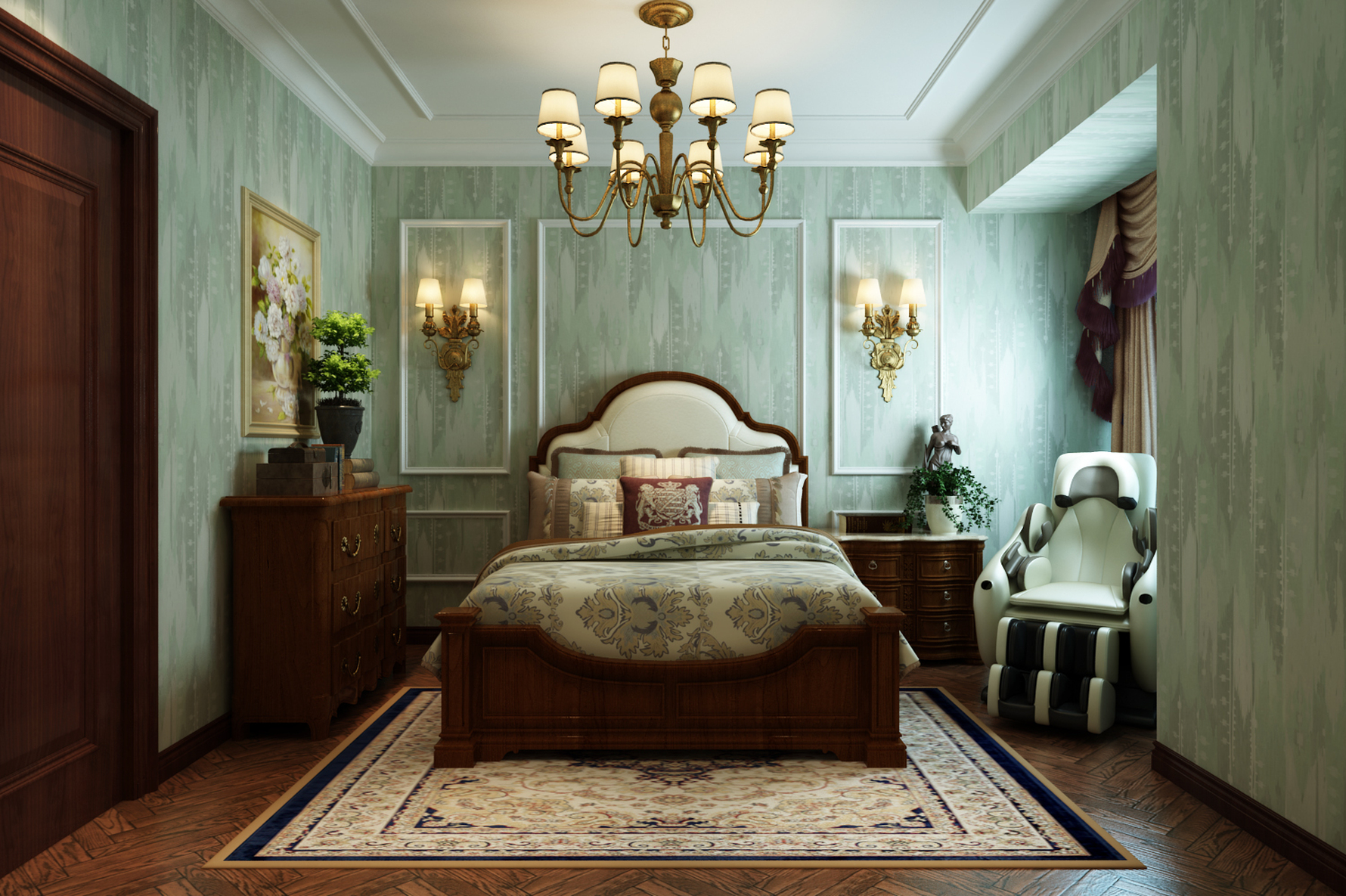 欧式风格老人房装修设计效果图