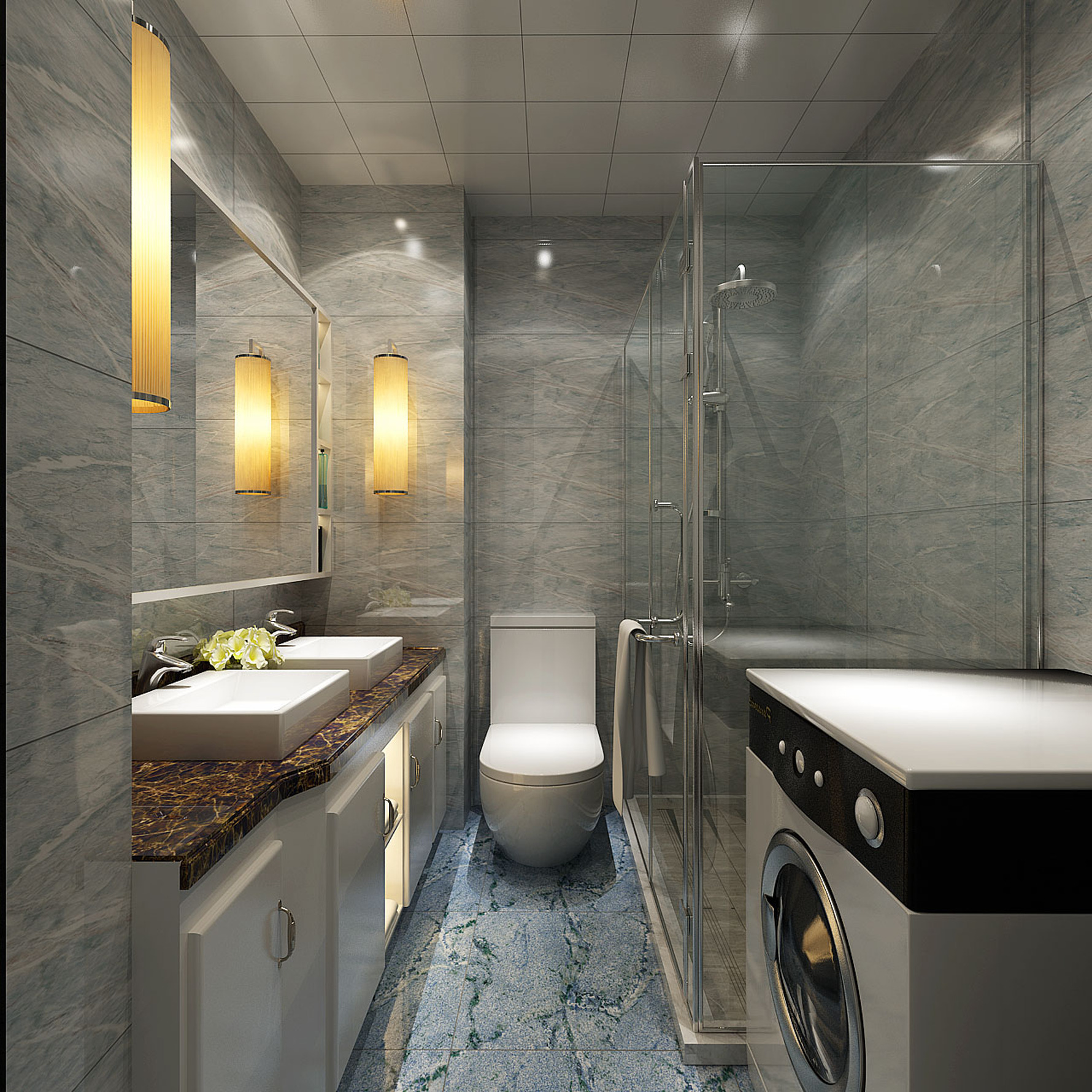 现代风格卫生间装修设计效果图